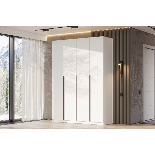 Шкаф 4-х створчатый "ШК-5" 1600 Белый текстурный (SV-Мебель)